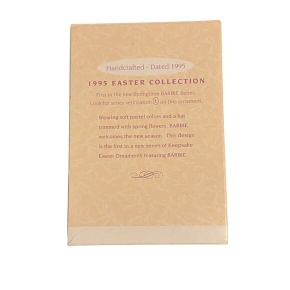 1995 Hallmark Keepsake Ornament Springtime Barbie Collectors Series Handcrafted - Picture 2 of 2